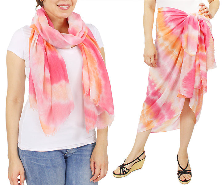 TIE DYE PAREO OBLONG SCARF