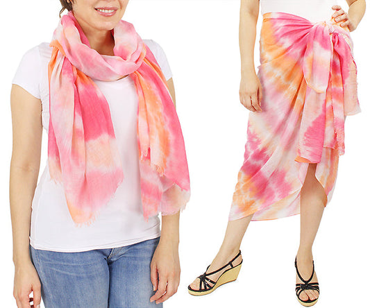 TIE DYE PAREO OBLONG SCARF