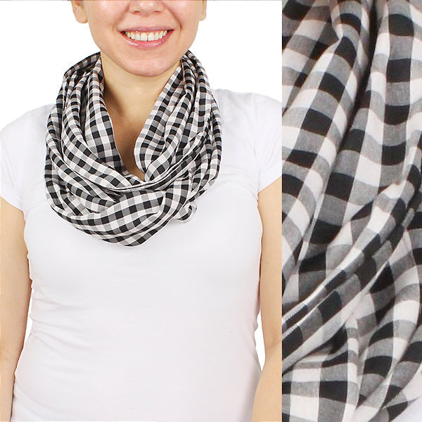 GINGHAM CHECK INFINITY SCARF