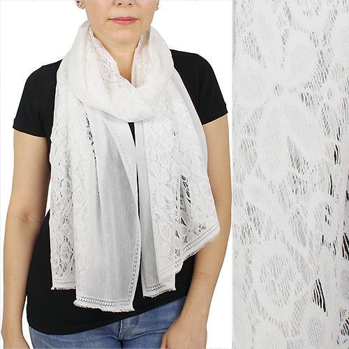 FLOWER PATTERN LACE SCARF