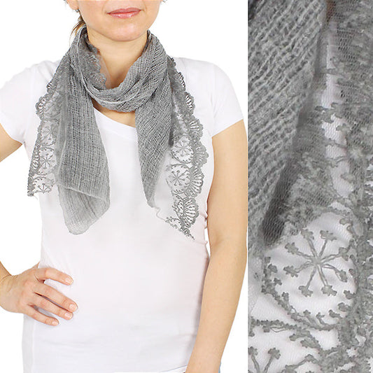 LACE HAND DYE SLIM SCARF