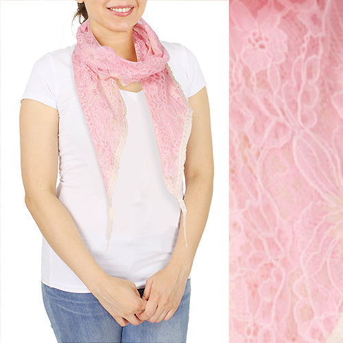 LACE TRIM KERCHIEF SLIM SCARF