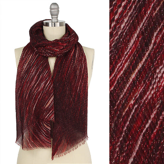 LUREX PLEATED ABSTRACT PRINT SCARF