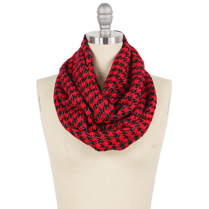 HOUNDSTOOTH LUREX INFINITY SCARF