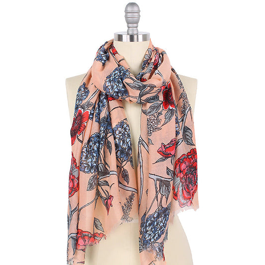 FLOWER PRINT OBLONG SCARF