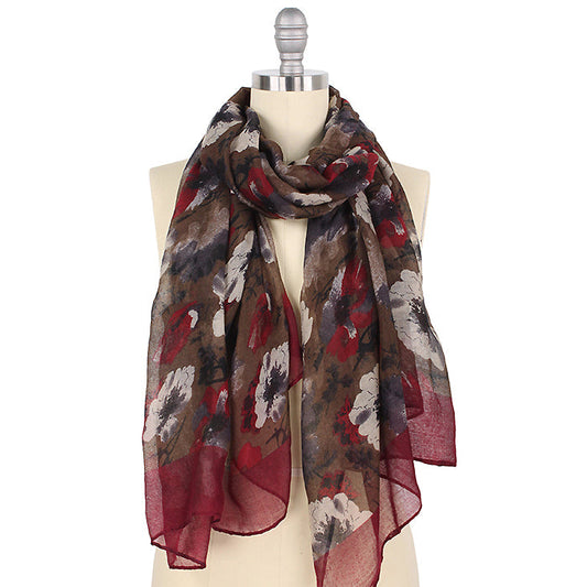 FLOWER PRINT OBLONG SCARF