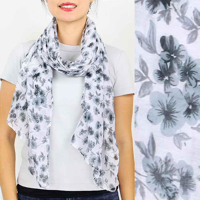 FLOWER PRINT OBLONG SCARF