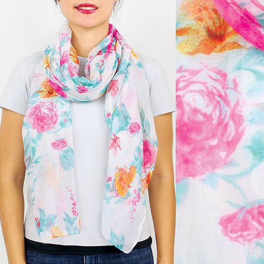 FLORAL PRINT OBLONG SCARF