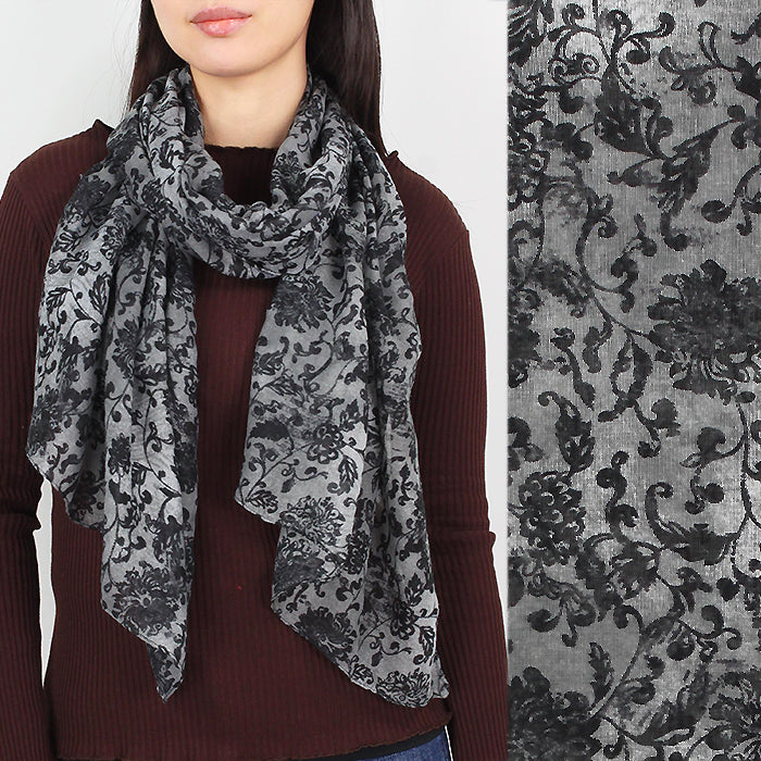 FLORAL PRINT OBLONG SCARF