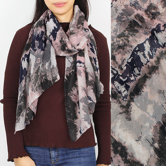 CHEVRON TIE DYE PRINT OBLONG SCARF