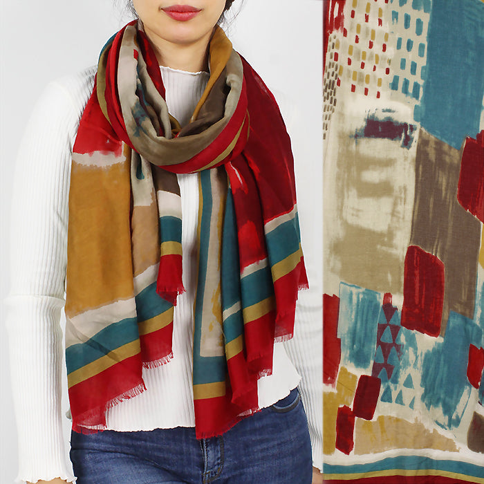 ABSTRACT PRINT OBLONG SCARF