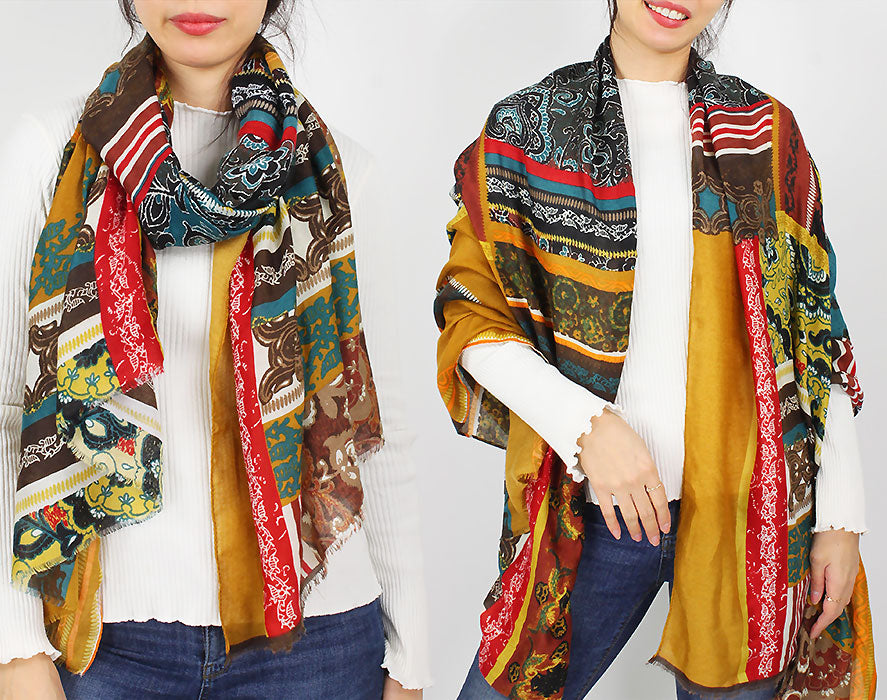 PAISLEY PRINT OBLONG SCARF