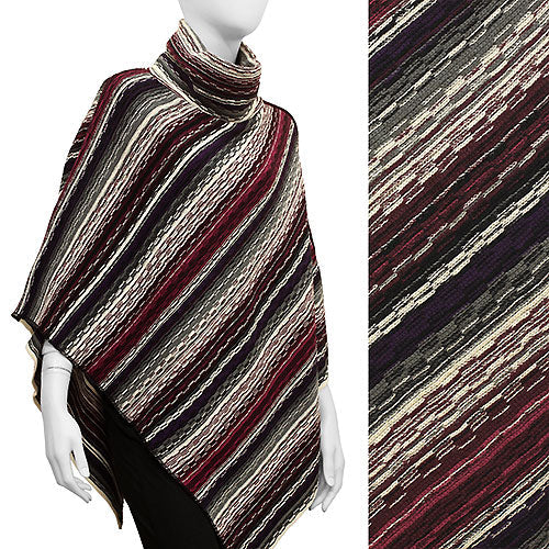 MULTI COLOR TURTLENECK PONCHO