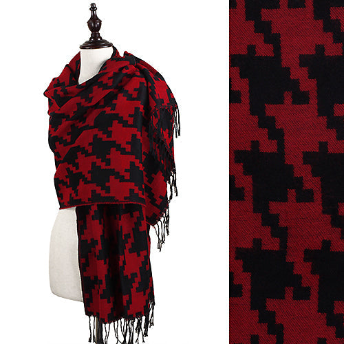 HOUNDSTOOTH PATTERN SCARF/SHAWL