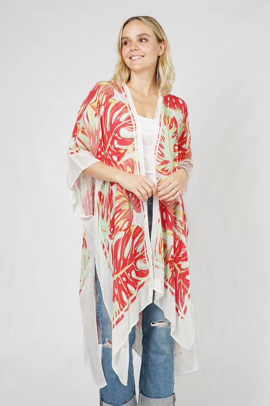 TROPICAL PRINT KIMONO/VEST