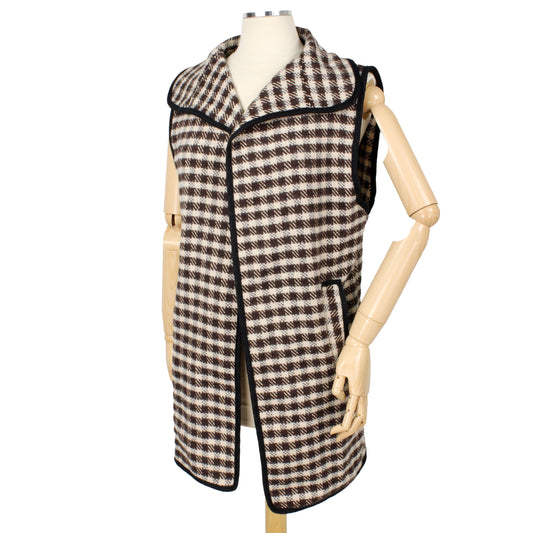 CHECK PATTERN COLLAR VEST