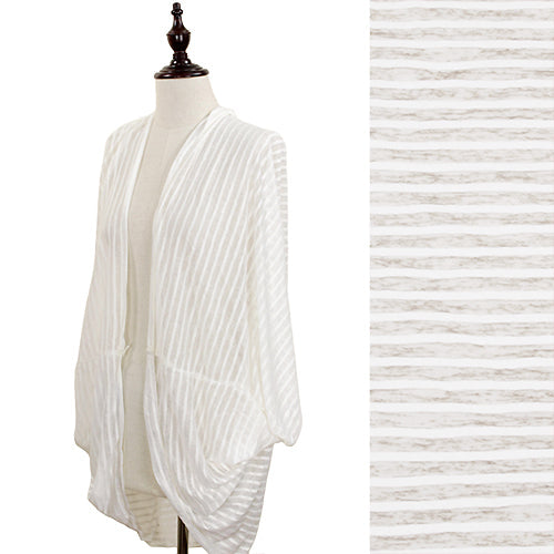 STRIPE PATTERN SHEER KIMONO