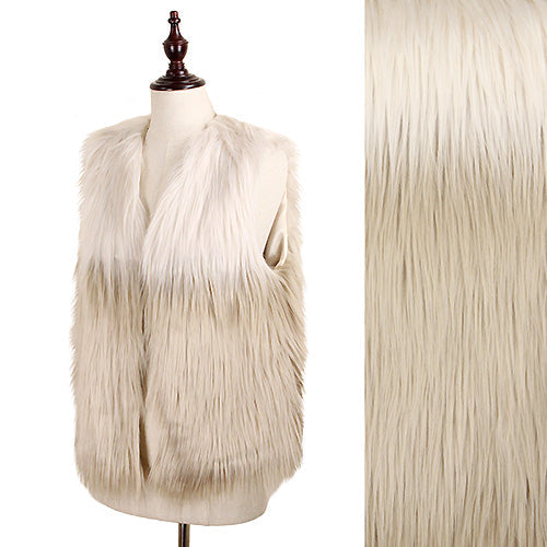 FAUX FUR TWO TONE VEST