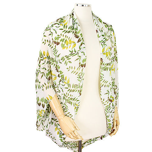 BOTANICAL PRINT CHIFFON SHRUG VEST