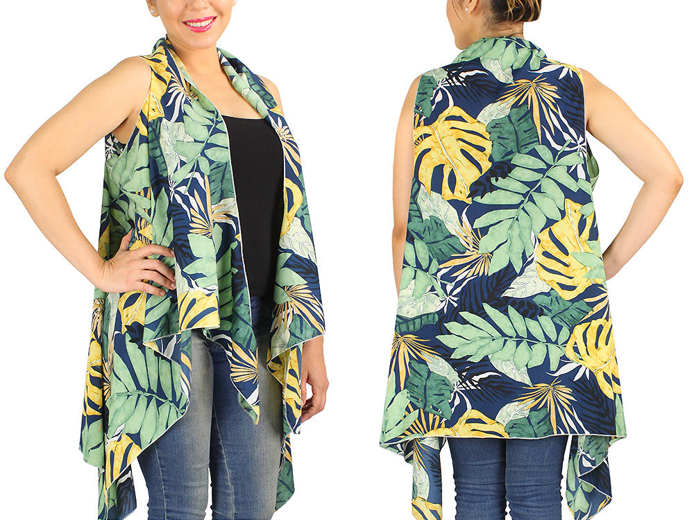 TROPICAL PRINT VEST/COVER-UPS