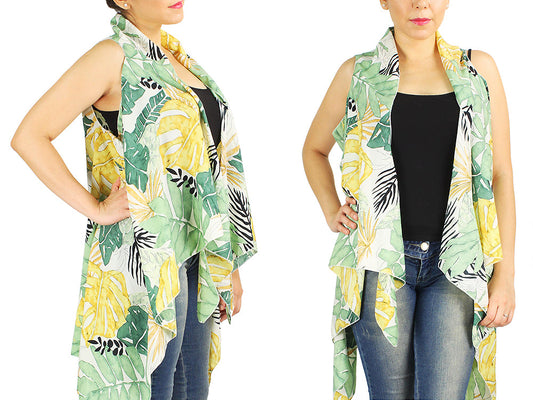 TROPICAL PRINT VEST/COVER-UPS