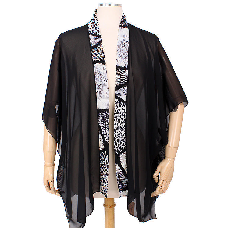 PYTHON PLACKET CHIFFON KIMONO/VEST