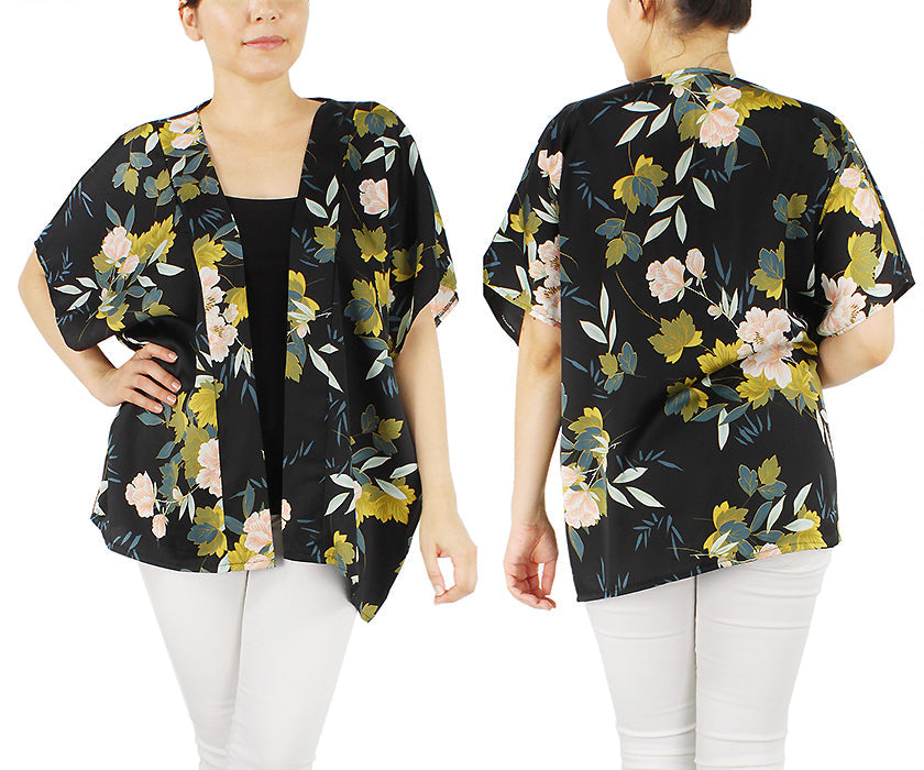 FLORAL SATIN KIMONO/VEST