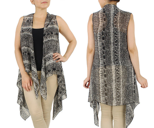 PYTHON PRINT CHIFFON VEST