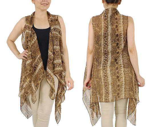 PYTHON PRINT CHIFFON VEST