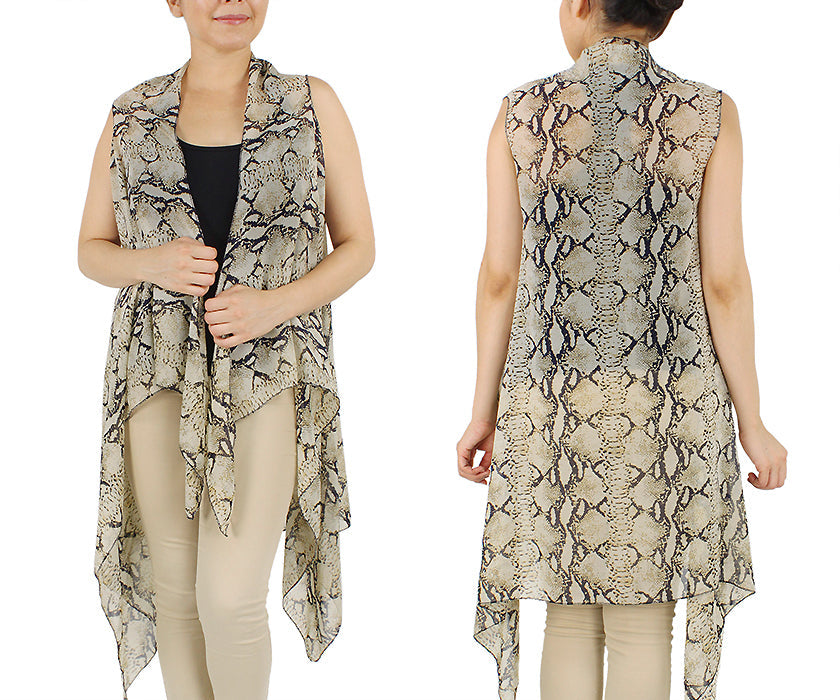 PYTHON PRINT CHIFFON VEST