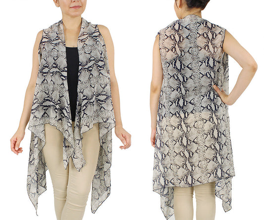 PYTHON PRINT CHIFFON VEST