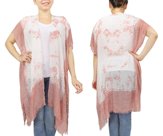 TIE DYE CONFETTI THREAD KIMONO