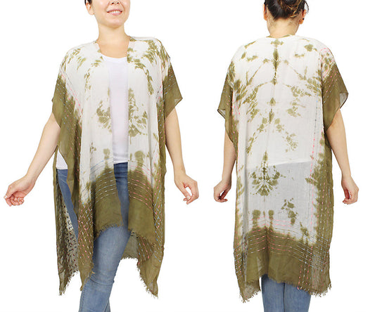 TIE DYE CONFETTI THREAD KIMONO