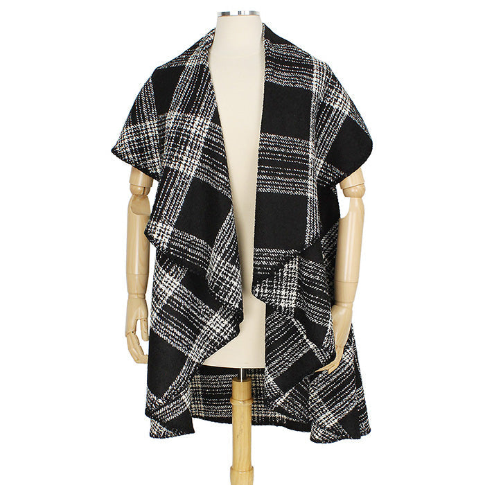 PLAID ROUND VEST