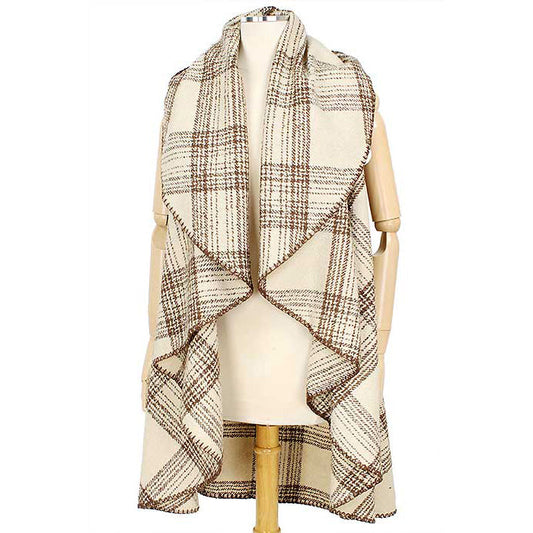 PLAID ROUND VEST