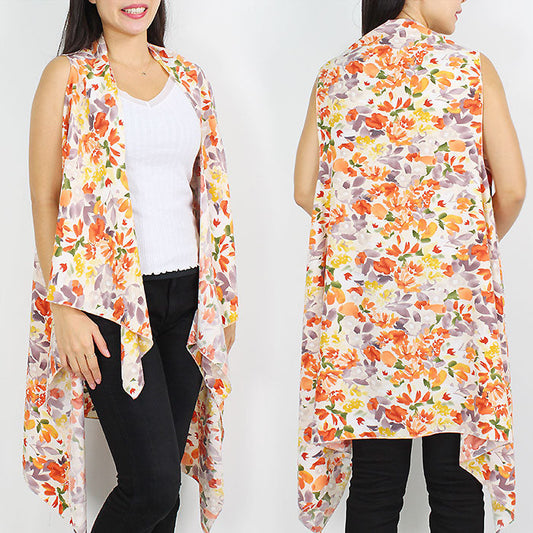 FLOWER PRINT VEST/COVER-UPS