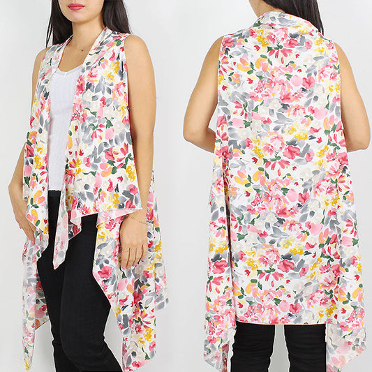 FLOWER PRINT VEST/COVER-UPS