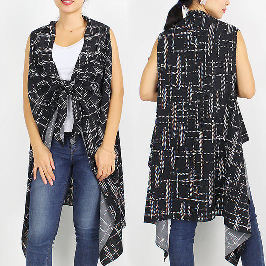 ABSTRACT PRINT VEST/COVER-UPS