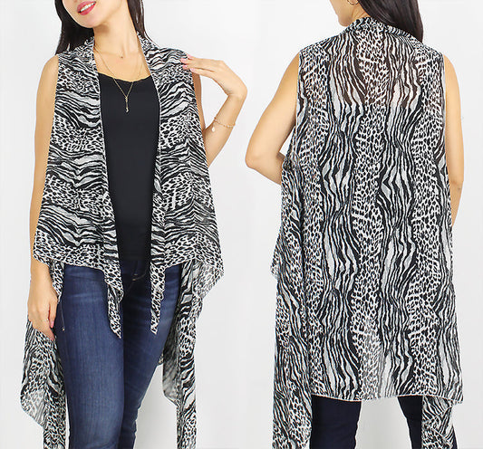 ANIMAL PRINT VEST/COVER-UPS