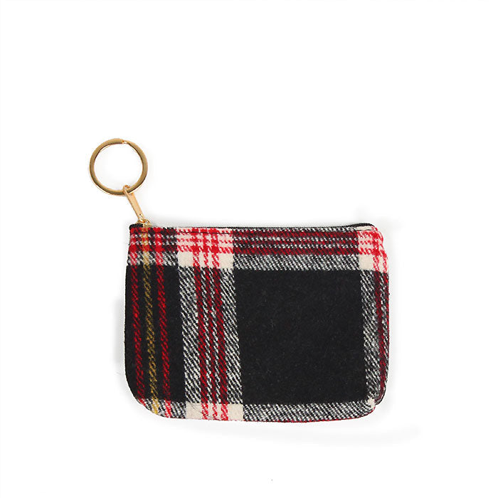 PLAID PRINT COIN/CARD PURSE