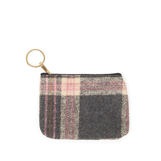 PLAID PRINT COIN/CARD PURSE