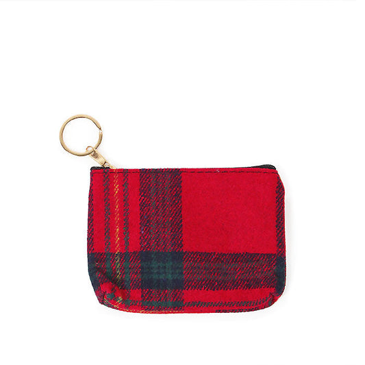 PLAID PRINT COIN/CARD PURSE