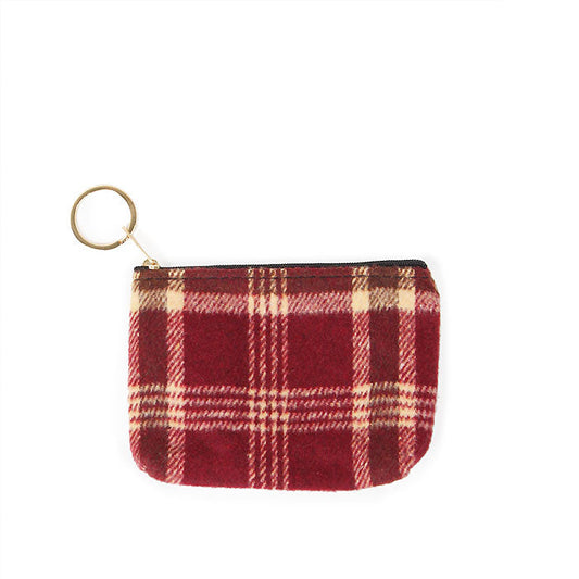 PLAID PRINT COIN/CARD PURSE