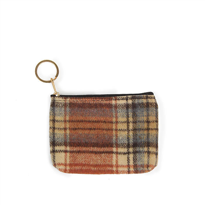 PLAID PRINT COIN/CARD PURSE