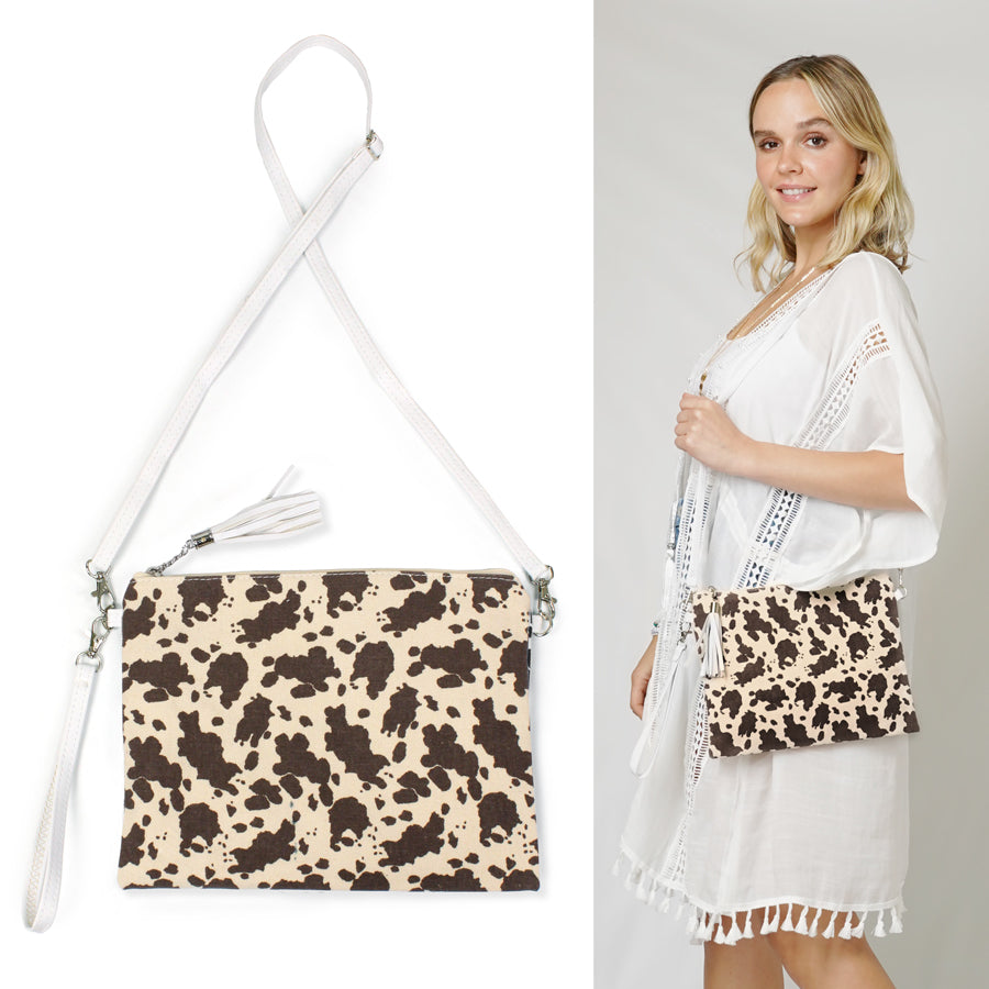 COW PRINT CROSSBODY/CLUTCH BAG