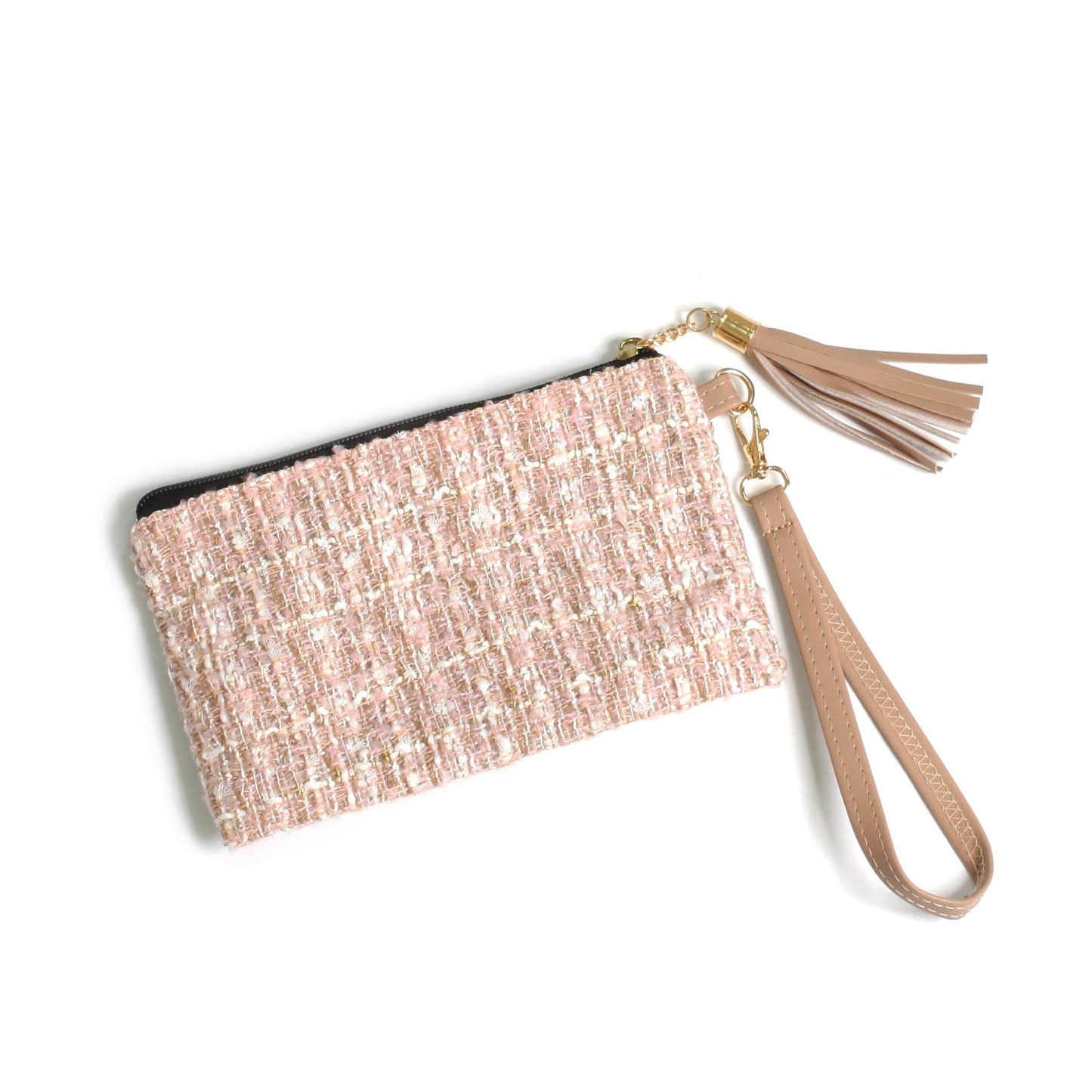 TWEED POUCH BAG W.WRISTLET