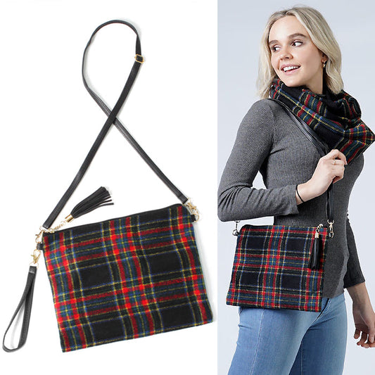 PLAID CROSSBODY/CLUTCH BAG