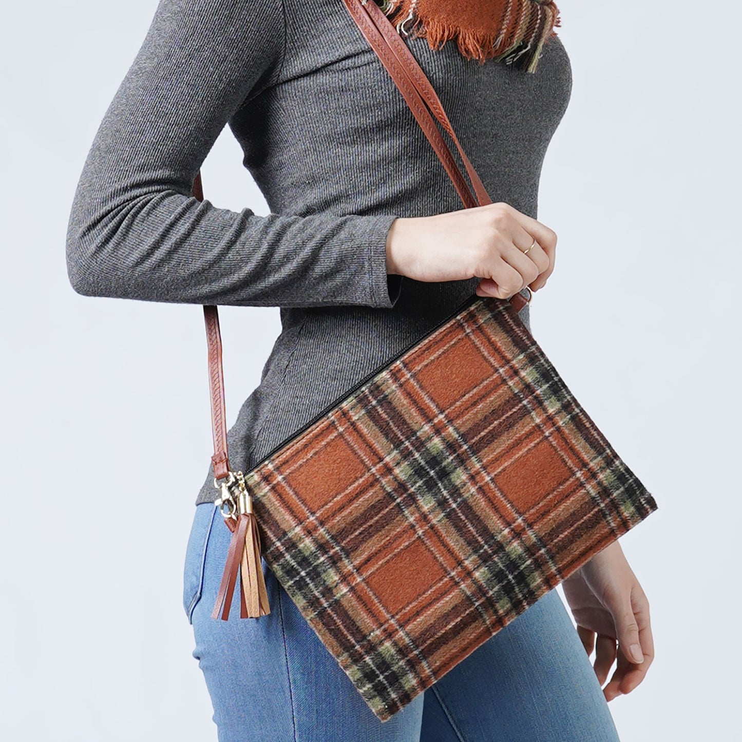 PLAID CROSSBODY/CLUTCH BAG