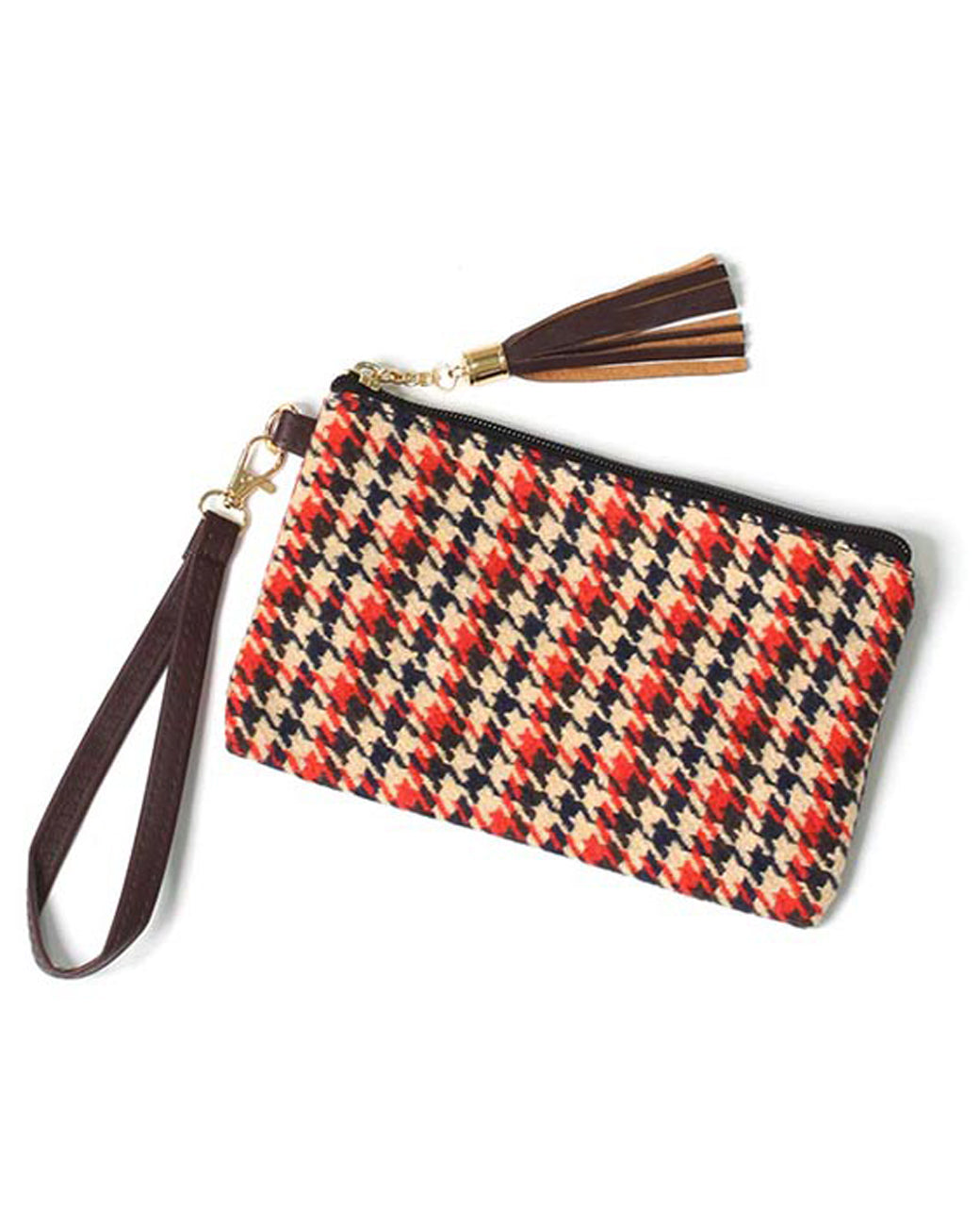 GLEN CHECK POUCH BAG W.WRISTLET