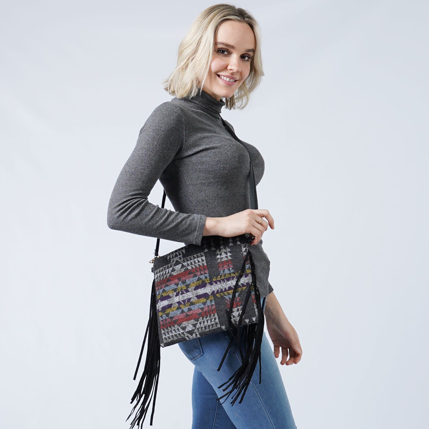 WESTERN+TASSEL CROSSBODY BAG